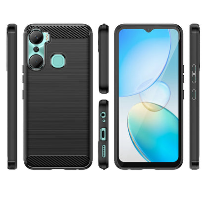 Carbon Case case for Infinix Hot 12 Pro flexible silicone carbon cover black_1