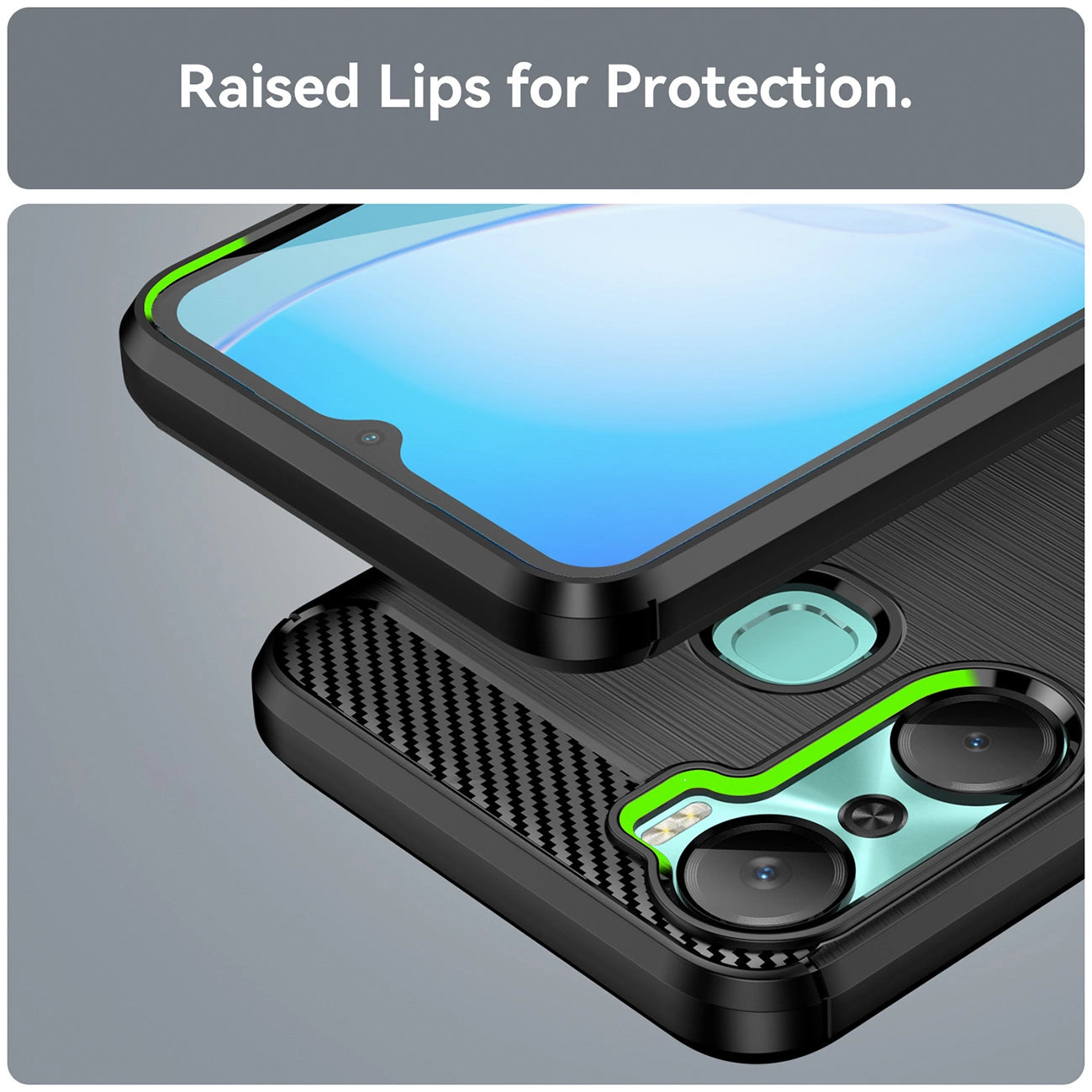 Carbon Case case for Infinix Hot 12 Pro flexible silicone carbon cover black_5