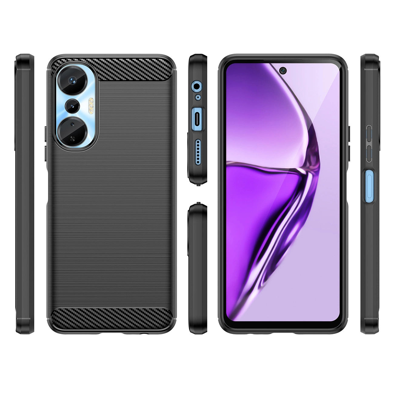 Carbon Case case for Infinix Hot 20S flexible silicone carbon cover black_1