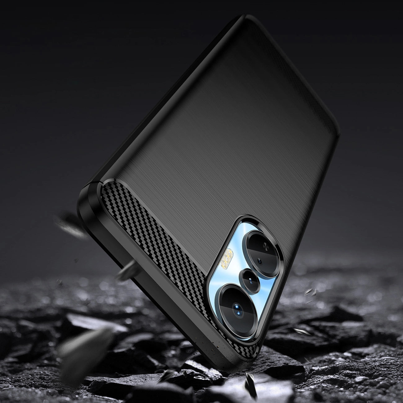 Carbon Case case for Infinix Hot 20S flexible silicone carbon cover black_2