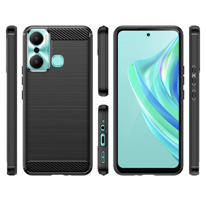 Carbon Case case for Infinix Hot 20 Play flexible silicone carbon cover black_1