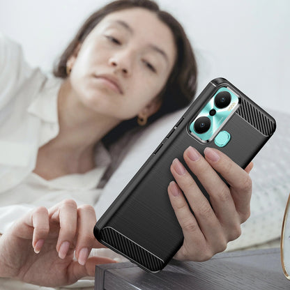 Carbon Case case for Infinix Hot 20 Play flexible silicone carbon cover black_6