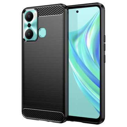 Carbon Case case for Infinix Hot 20 Play flexible silicone carbon cover black_0