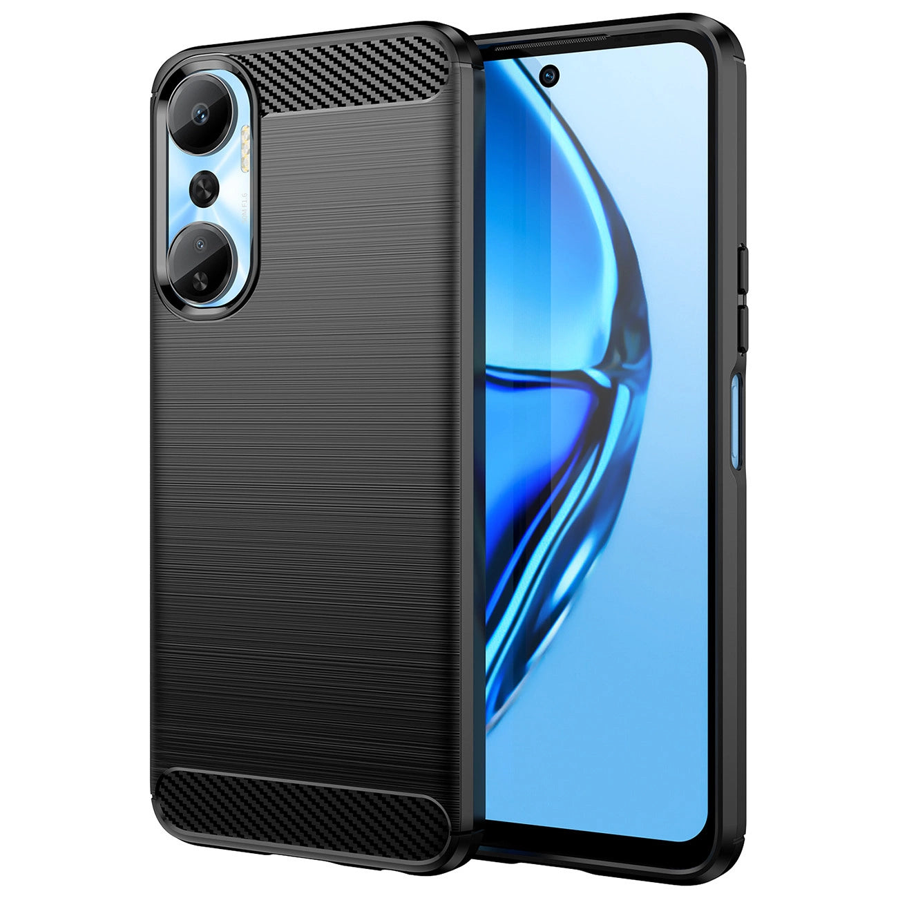 Carbon Case case for Infinix Hot 20 flexible silicone carbon cover black_0