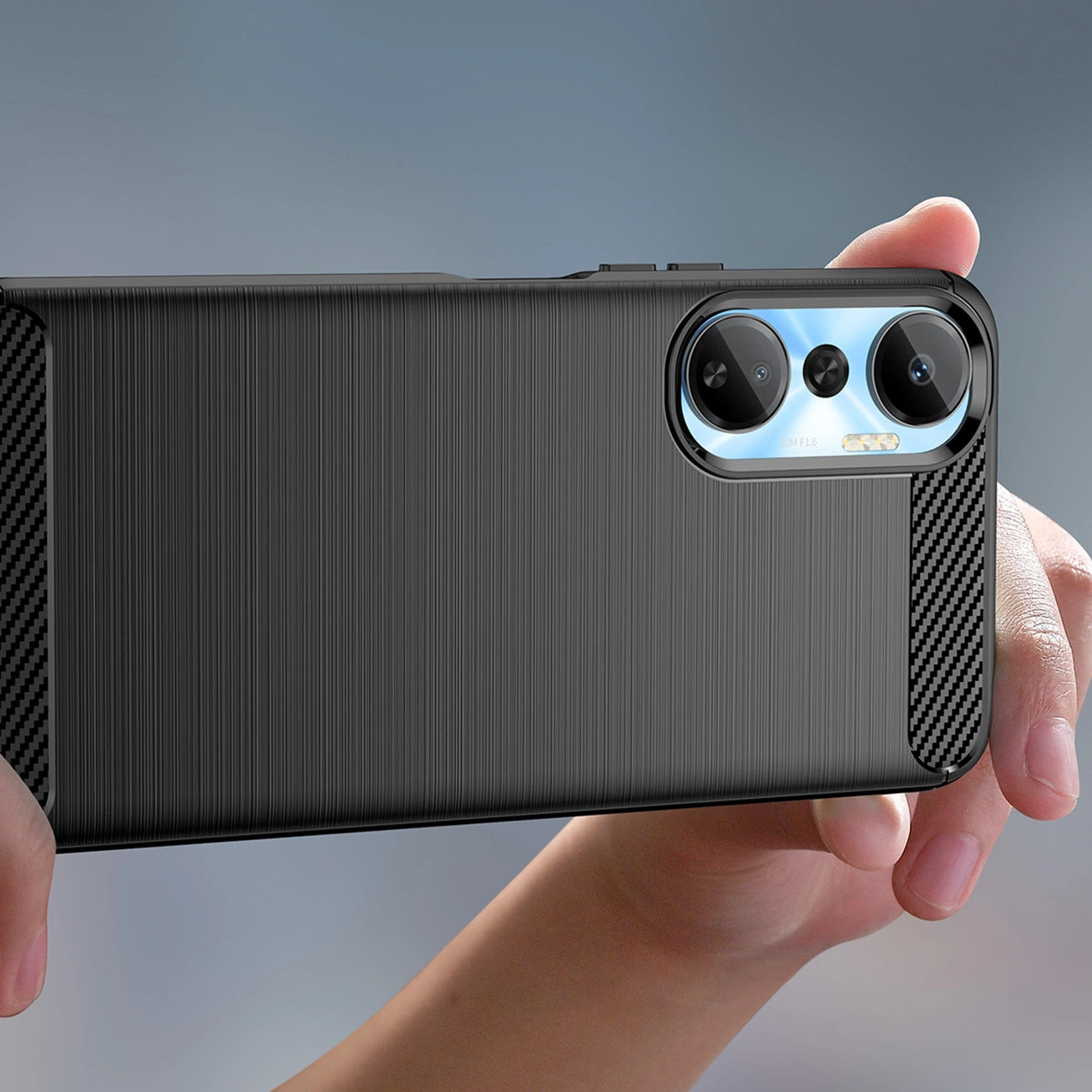 Carbon Case case for Infinix Hot 20 flexible silicone carbon cover black_4