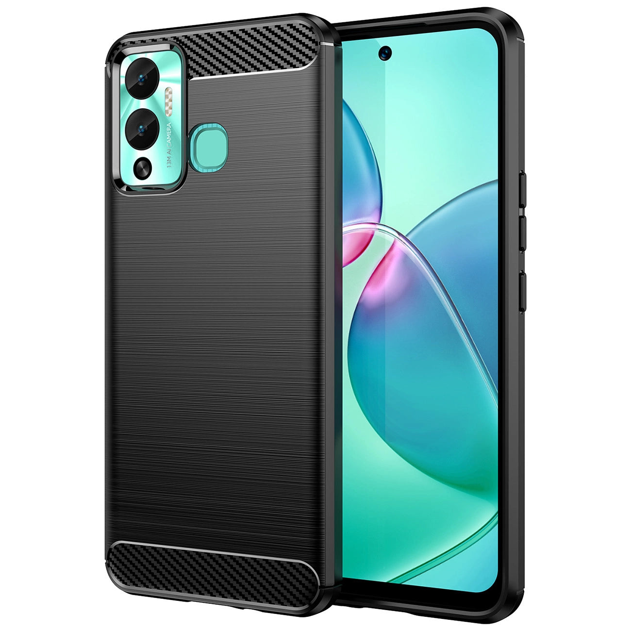 Carbon Case case for Infinix Hot 12 Play NFC / Hot 12 Play flexible silicone carbon cover black_0