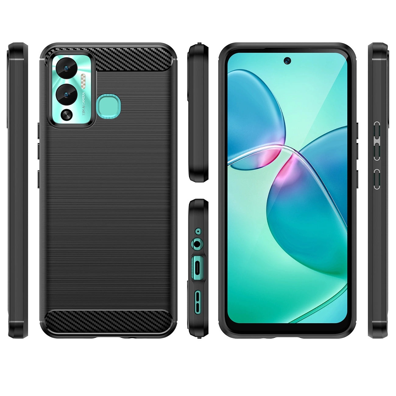 Carbon Case case for Infinix Hot 12 Play NFC / Hot 12 Play flexible silicone carbon cover black_1