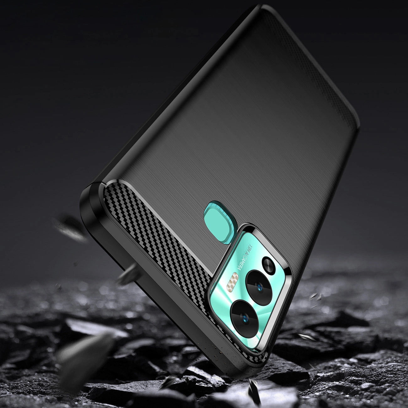 Carbon Case case for Infinix Hot 12 Play NFC / Hot 12 Play flexible silicone carbon cover black_2