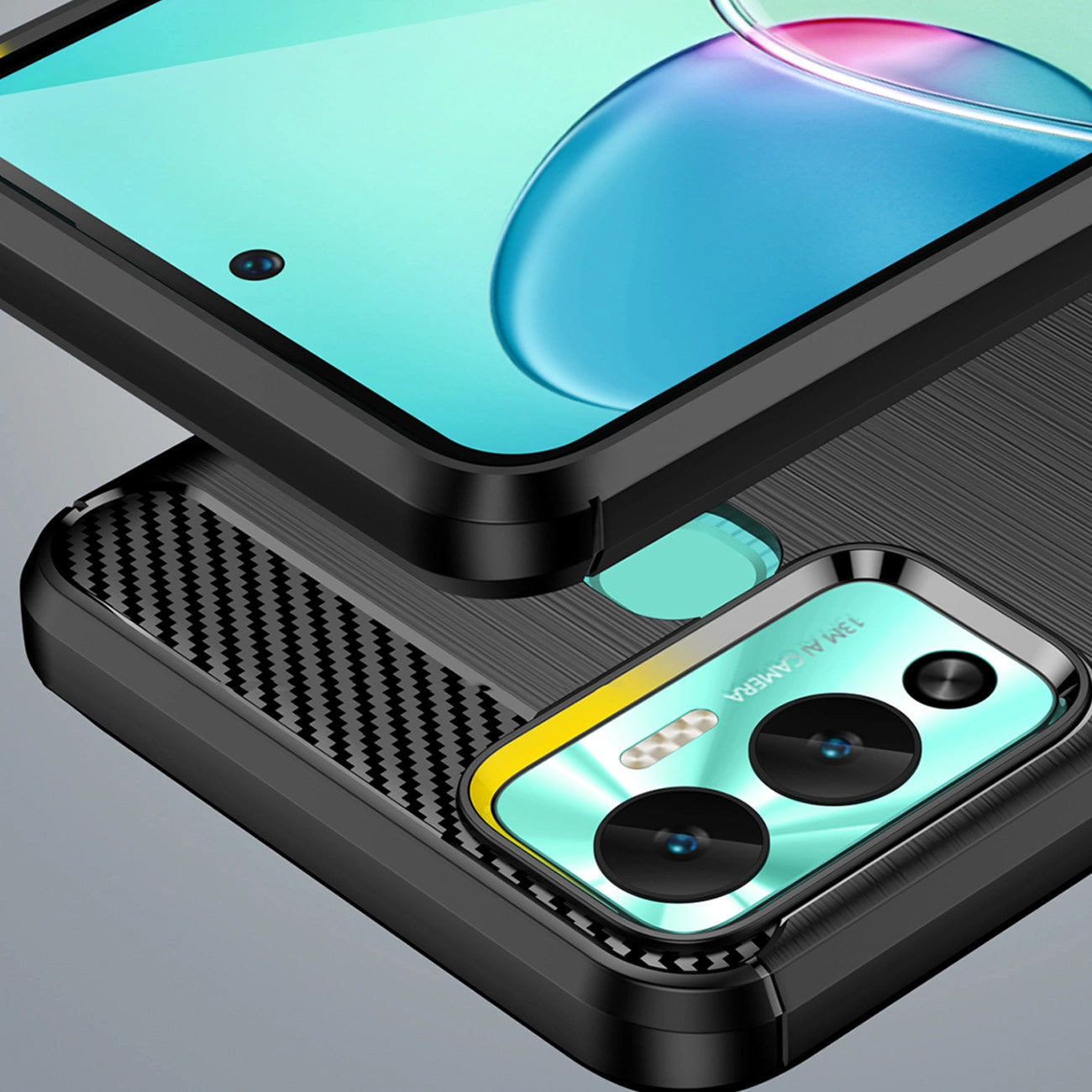 Carbon Case case for Infinix Hot 12 Play NFC / Hot 12 Play flexible silicone carbon cover black_5