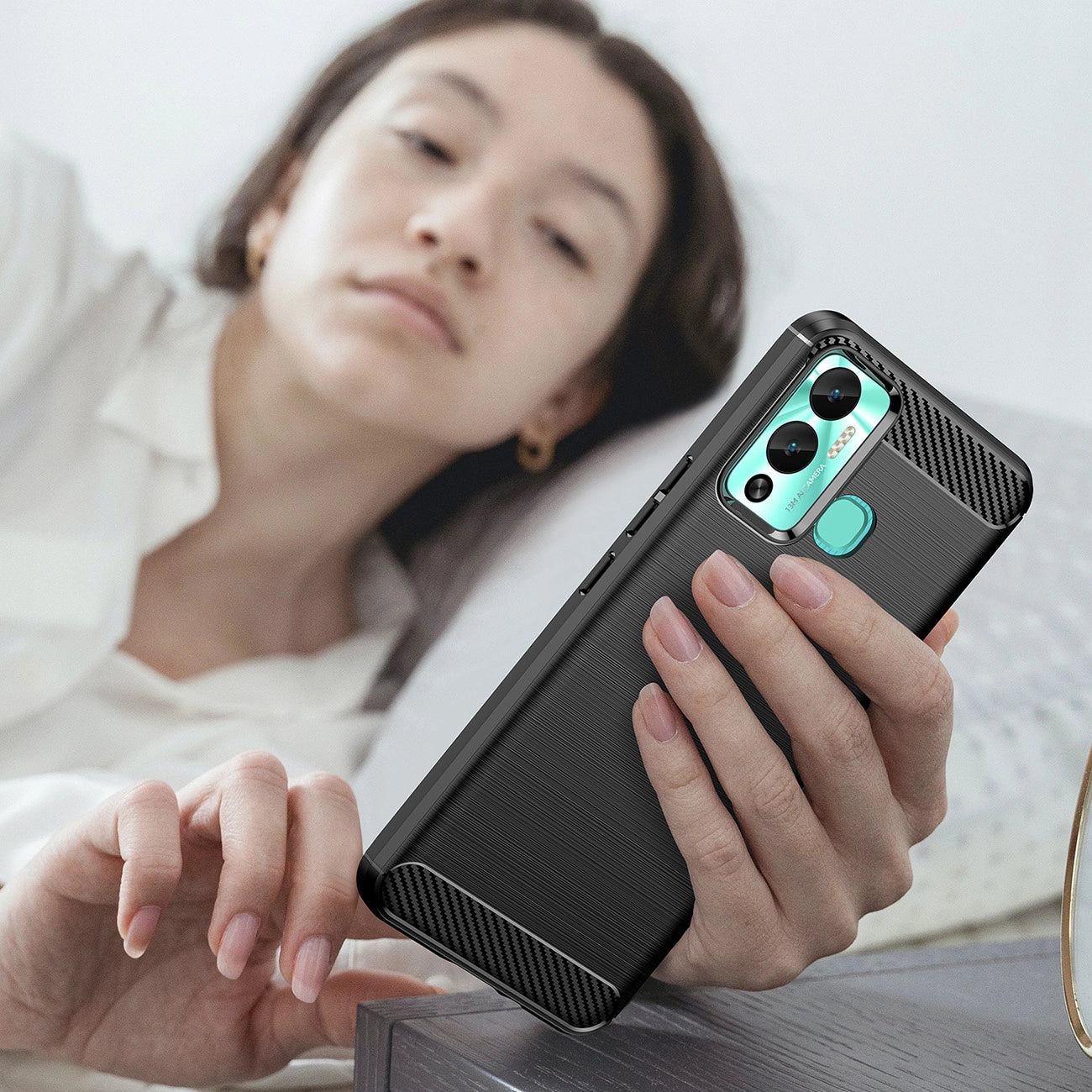Carbon Case case for Infinix Hot 12 Play NFC / Hot 12 Play flexible silicone carbon cover black_6