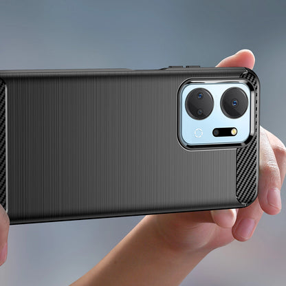 Carbon Case case for Honor Play 40 Plus / Honor X7a flexible silicone carbon cover black_4