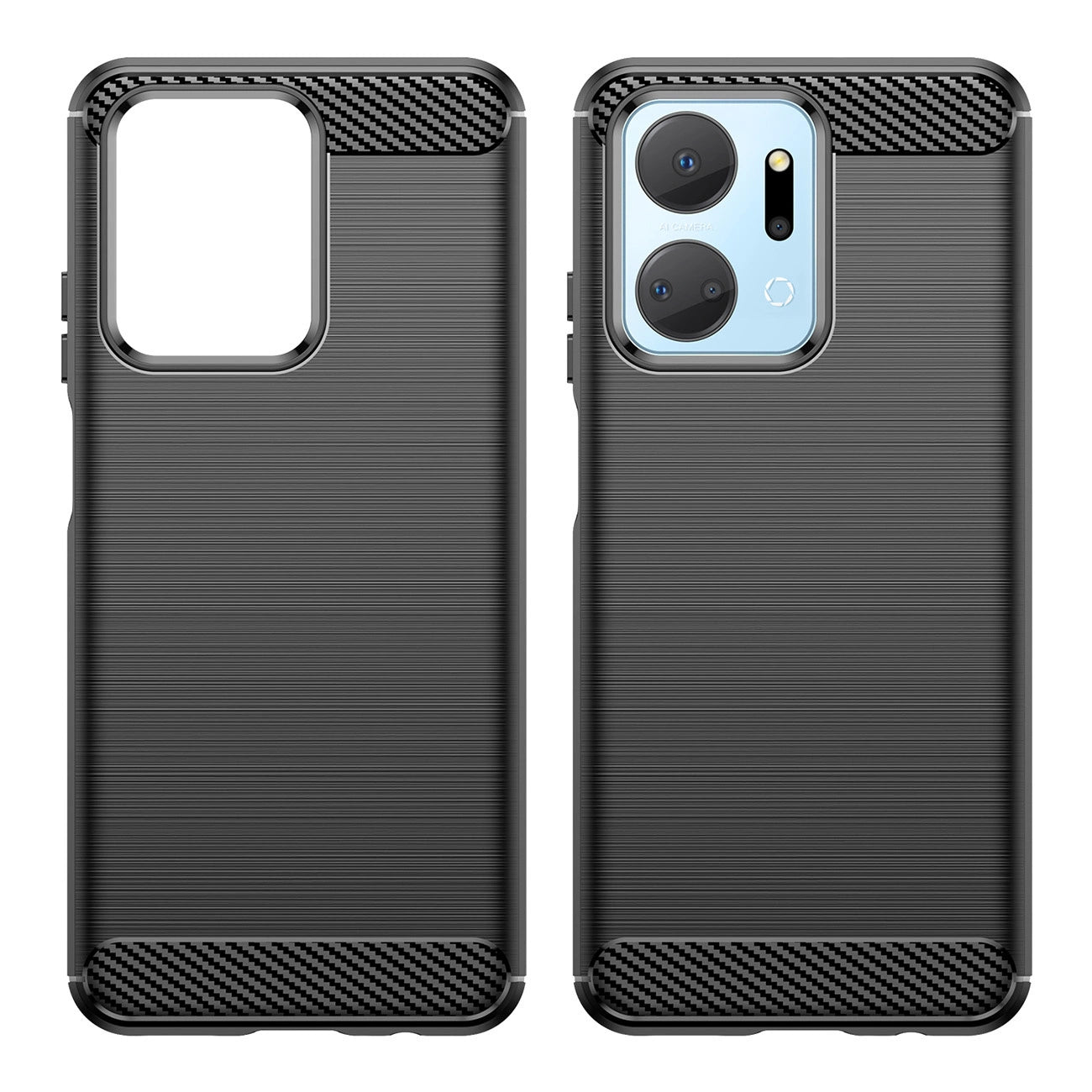 Carbon Case case for Honor Play 40 Plus / Honor X7a flexible silicone carbon cover black_7
