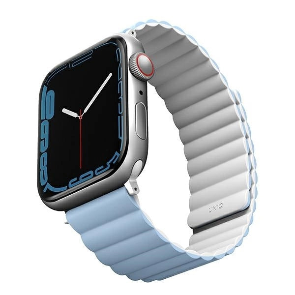 Uniq Revix strap for Apple Watch 1/2/3/4/5/6/7/8/SE/SE2/Ultra 42/44/45/49mm - white and blue_2