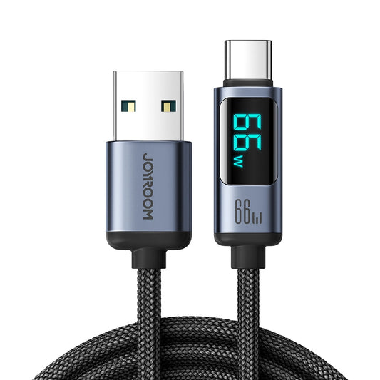 Joyroom Prism Series A16 USB-C / USB-A Cable 66W 1.2m with LED Display - Black_0
