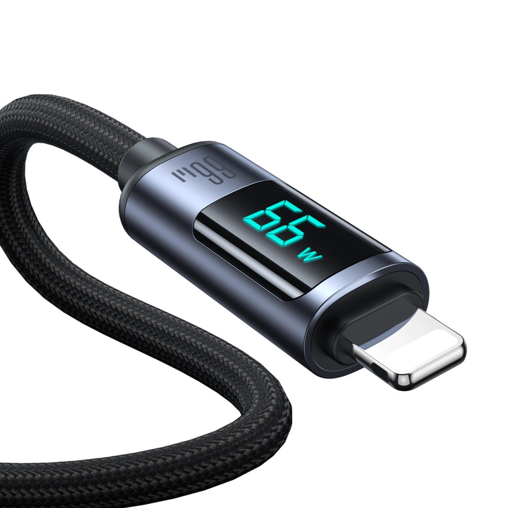 Joyroom Prism Series A16 USB-C / USB-A Cable 66W 1.2m with LED Display - Black_10