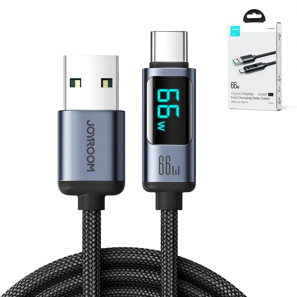 Joyroom Prism Series A16 USB-C / USB-A Cable 66W 1.2m with LED Display - Black_13