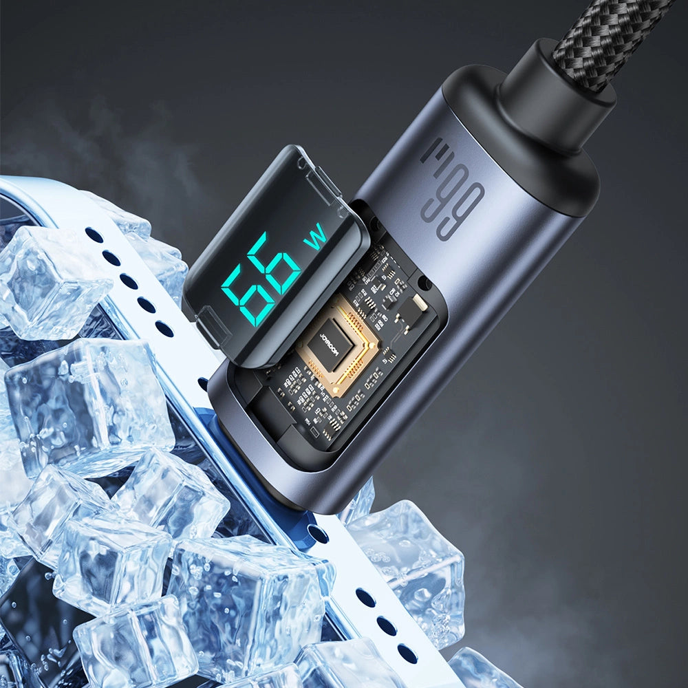 Joyroom Prism Series A16 USB-C / USB-A Cable 66W 1.2m with LED Display - Black_1