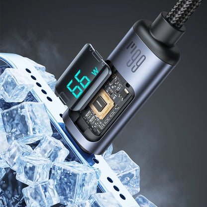 Joyroom Prism Series A16 USB-C / USB-A Cable 66W 1.2m with LED Display - Black_1