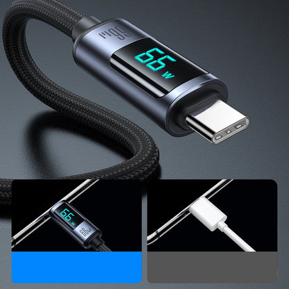 Joyroom Prism Series A16 USB-C / USB-A Cable 66W 1.2m with LED Display - Black_4