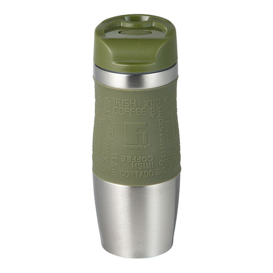Copo de viagem de aÃ§o inoxidÃ¡vel, verde oliva, experto, 360 ml, Ã¸8,3 x 21,2 cm_0