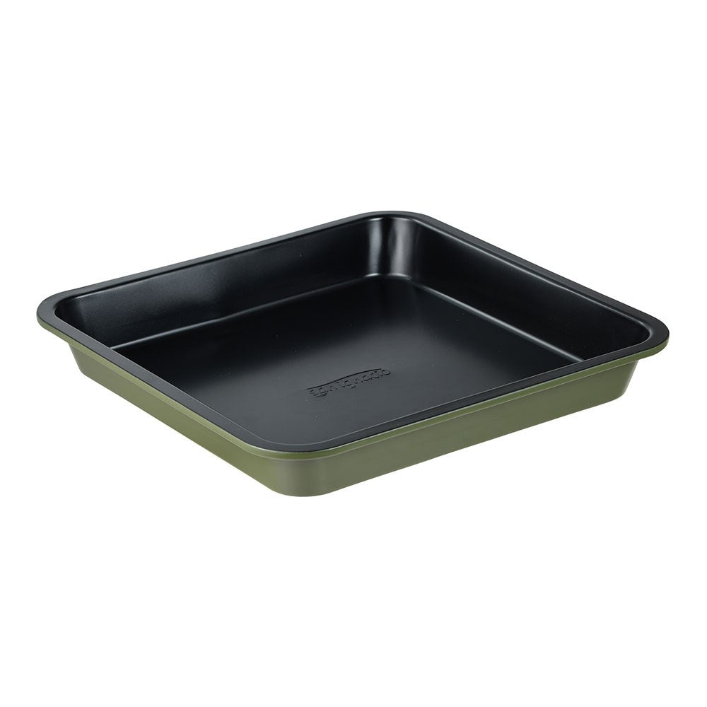 Tabuleiro quadrado de aÃ§o ao carbono, para forno, experto, verde oliva, 26 x 26 x 3,5 cm_0