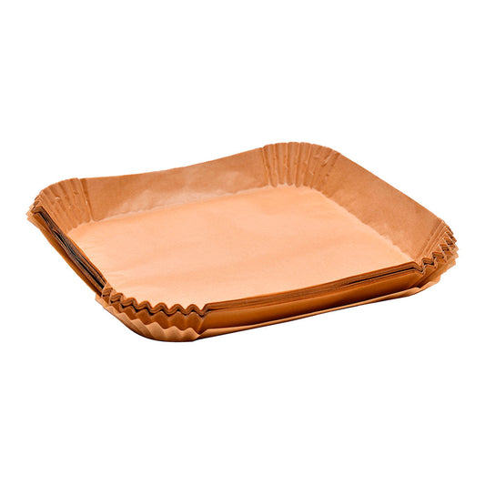 Bandeja de papel quadrada para fritadeira de ar foodies mp, 26 x 26 cm, 50 unidades_0