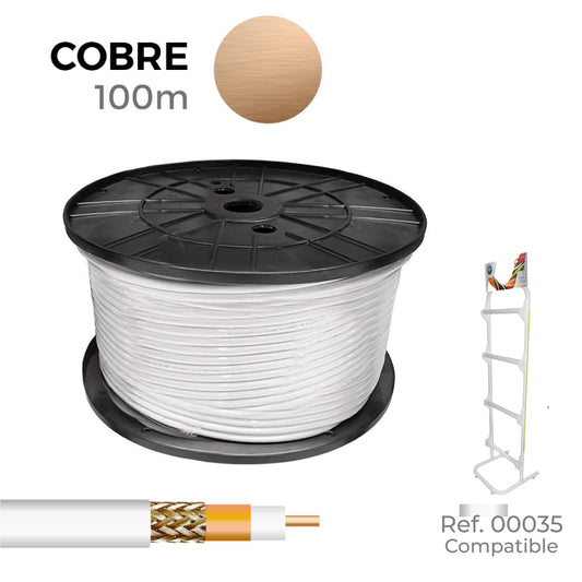 Cabo coaxial blindado rg6 100% cobre euro/m_0