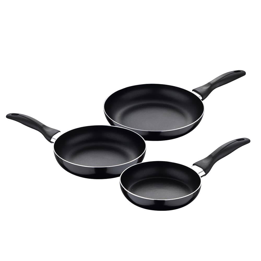 Kit de 3 frigideiras (16+20+24cm) alumÃ­nio prensado, adequado para induÃ§Ã£o, navy black, san ignacio_0