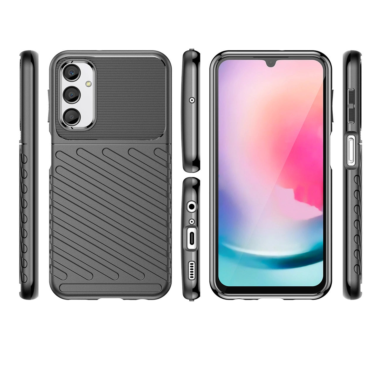 Thunder Case case for Samsung Galaxy A24 4G silicone armor case black_1