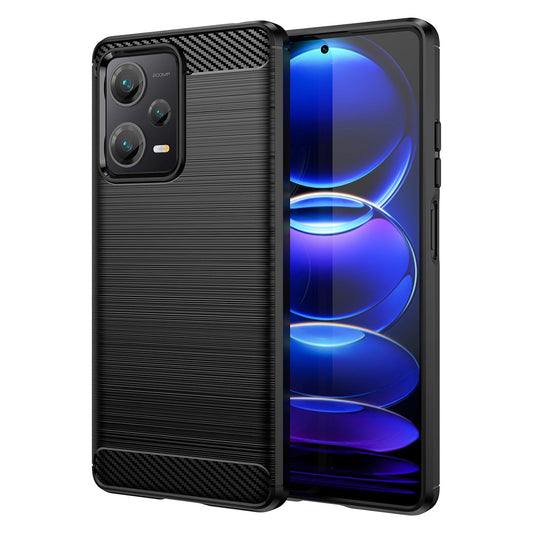 Carbon Case case for Xiaomi Redmi Note 12 Pro+ flexible silicone carbon cover black_0