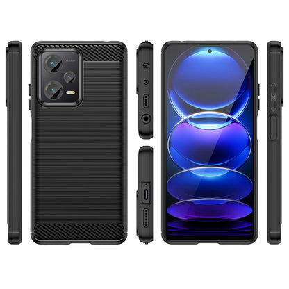 Carbon Case case for Xiaomi Redmi Note 12 Pro+ flexible silicone carbon cover black_1