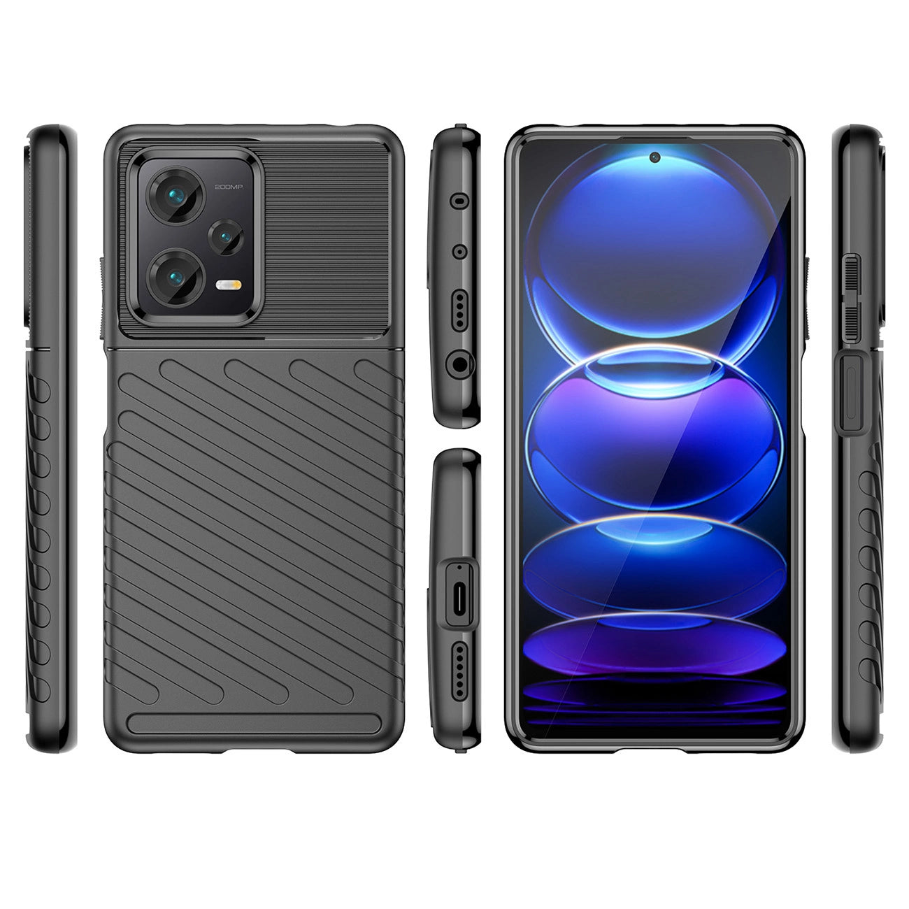 Thunder Case case for Xiaomi Redmi Note 12 Pro+ silicone armor case black_1