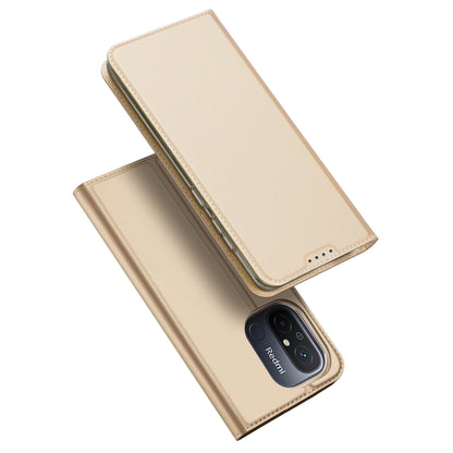 Dux Ducis Skin Pro Case For Xiaomi Redmi 11A / Poco C55 / Redmi 12C Cover Flip Card Wallet Stand Gold_0