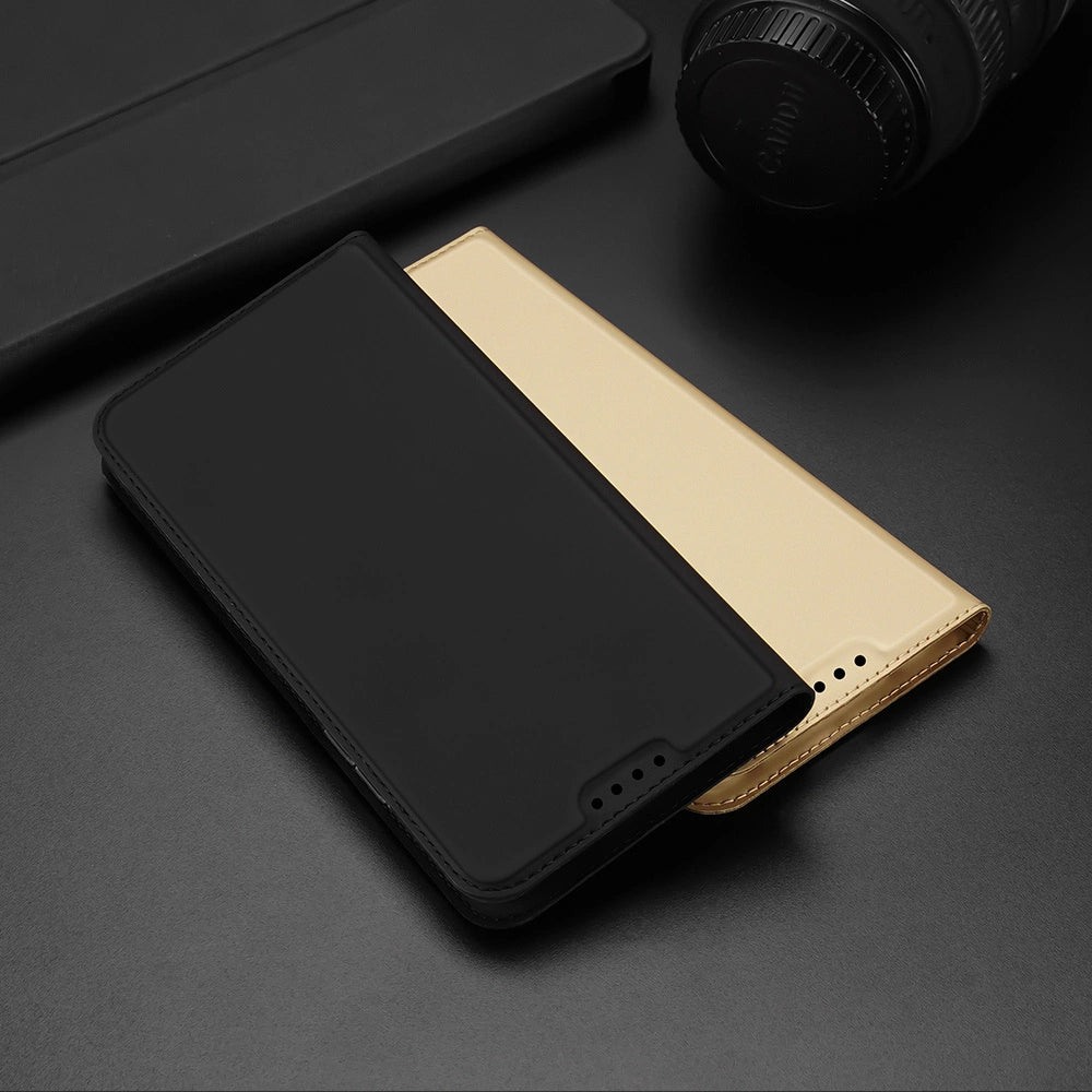 Dux Ducis Skin Pro Case For Xiaomi Redmi 11A / Poco C55 / Redmi 12C Cover Flip Card Wallet Stand Gold_12