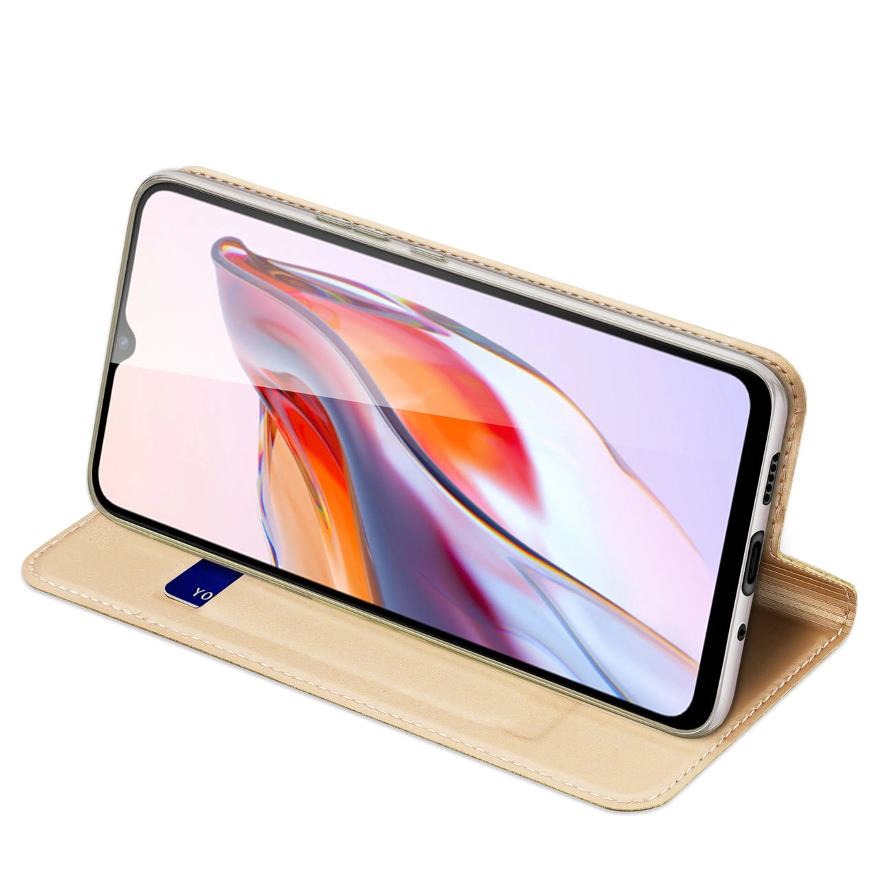 Dux Ducis Skin Pro Case For Xiaomi Redmi 11A / Poco C55 / Redmi 12C Cover Flip Card Wallet Stand Gold_5