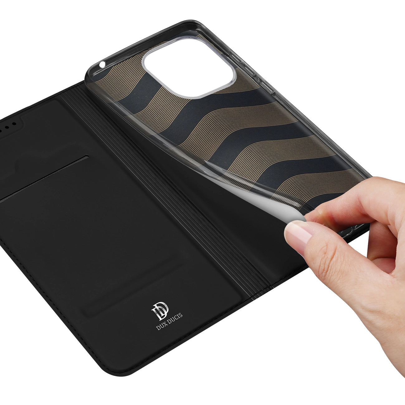 Dux Ducis Skin Pro Case For Xiaomi Redmi 11A / Poco C55 / Redmi 12C Flip Cover Card Wallet Stand Black_7