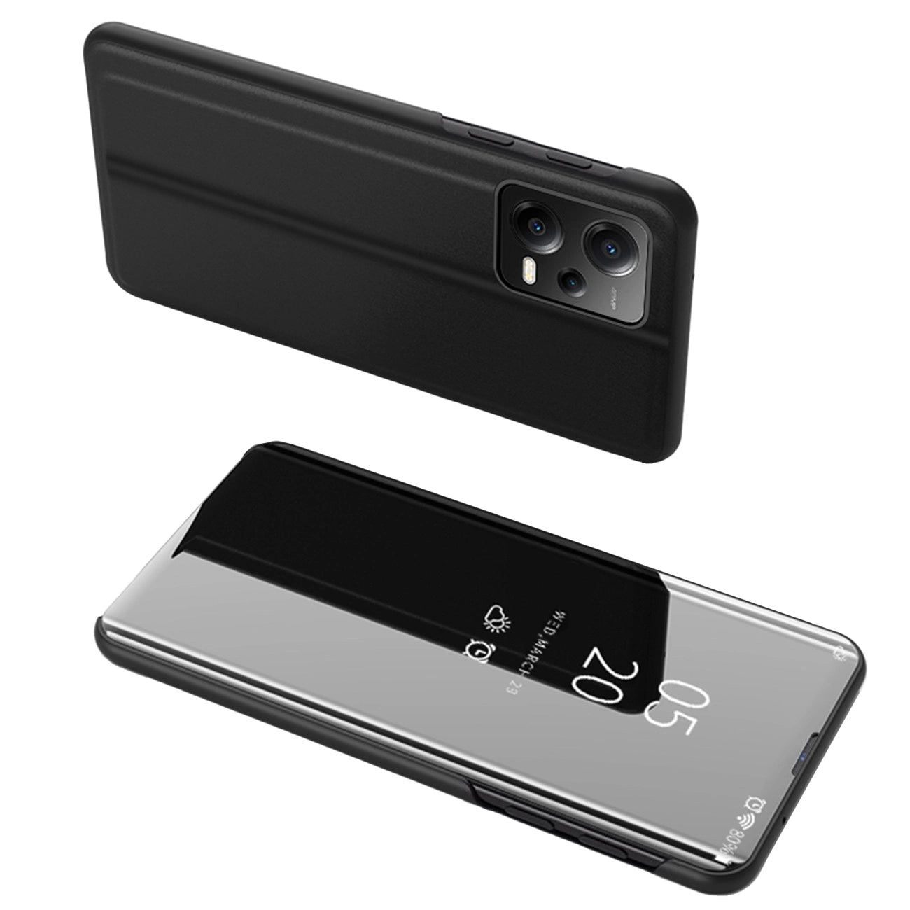 Clear View Case cover for Xiaomi Redmi Note 12 5G / Poco X5 5G flip cover black_0