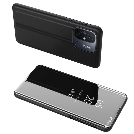 Clear View Case cover for Xiaomi Redmi 11A / Poco C55 / Redmi 12C flip case black_0