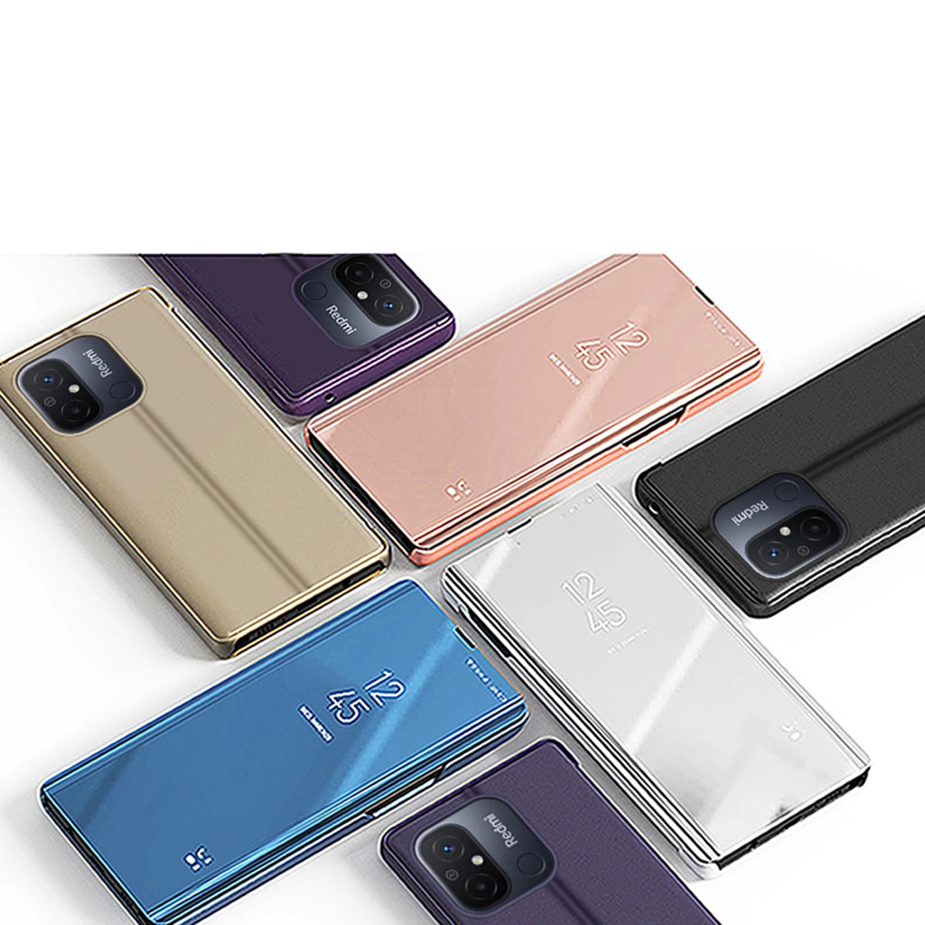 Clear View Case cover for Xiaomi Redmi 11A / Poco C55 / Redmi 12C flip case black_3