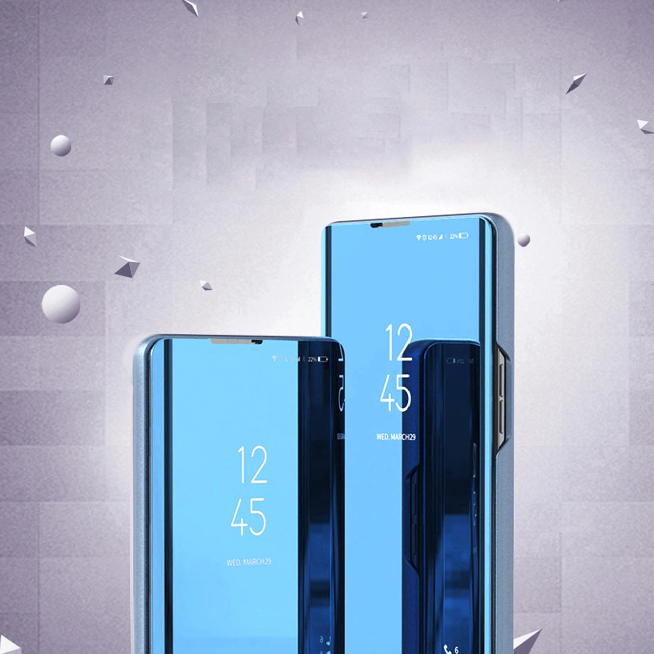 Clear View Case cover for Samsung Galaxy A24 4G flip cover blue_2