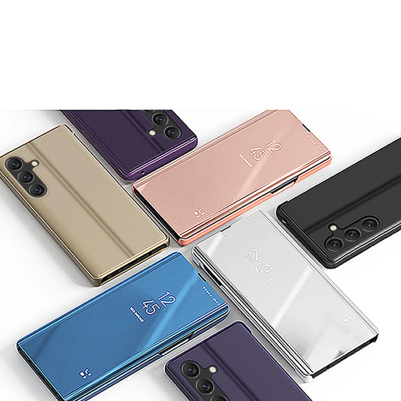 Clear View Case cover for Samsung Galaxy A24 4G flip cover blue_3