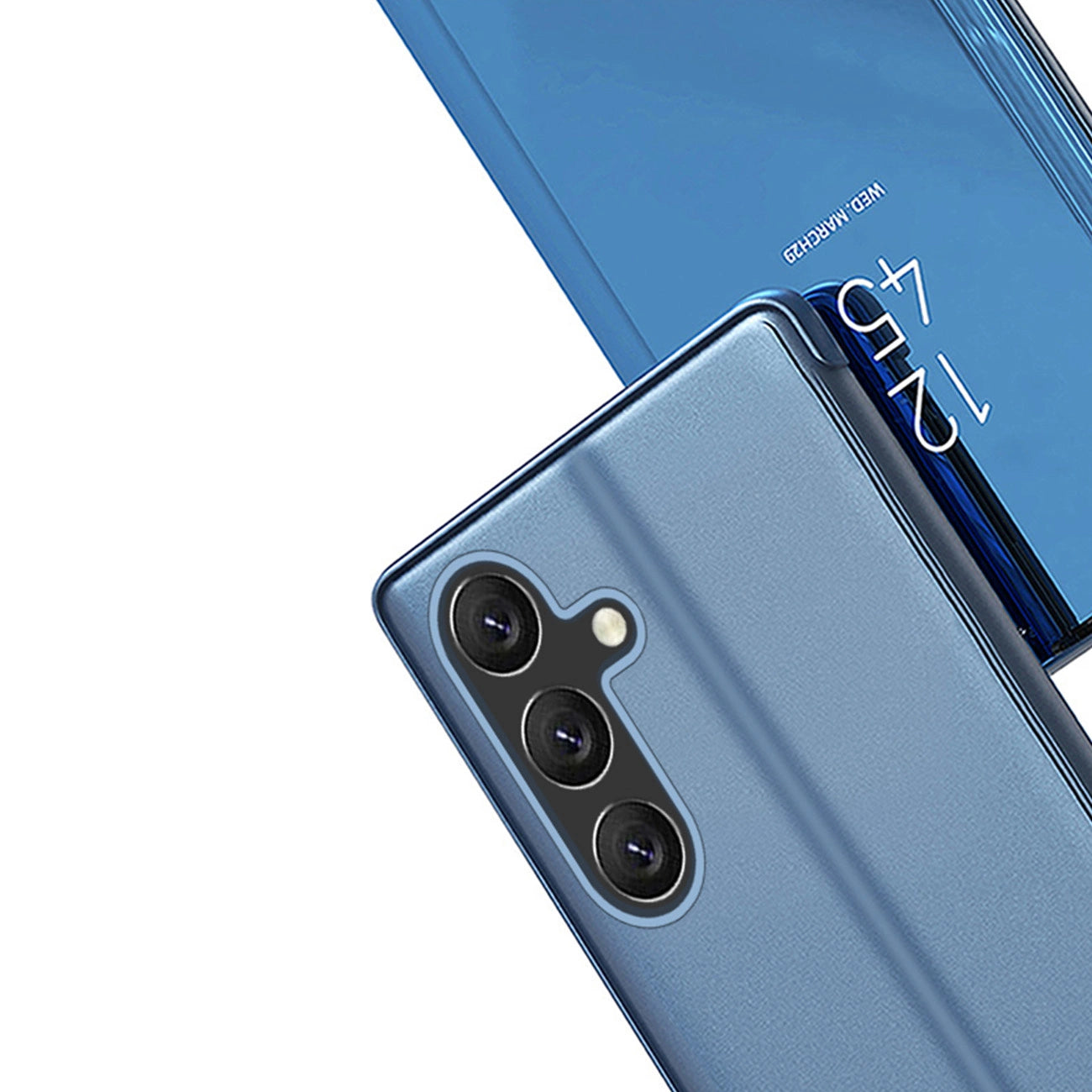 Clear View Case cover for Samsung Galaxy A24 4G flip cover blue_5