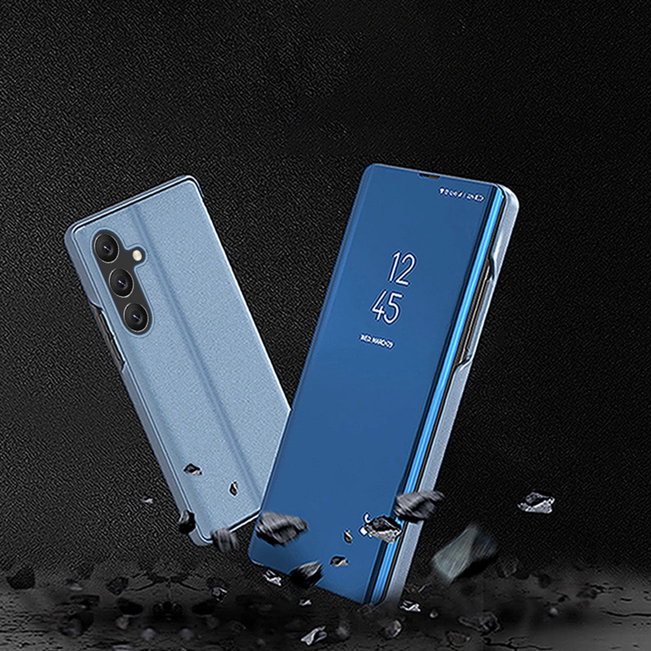 Clear View Case cover for Samsung Galaxy A24 4G flip cover blue_7