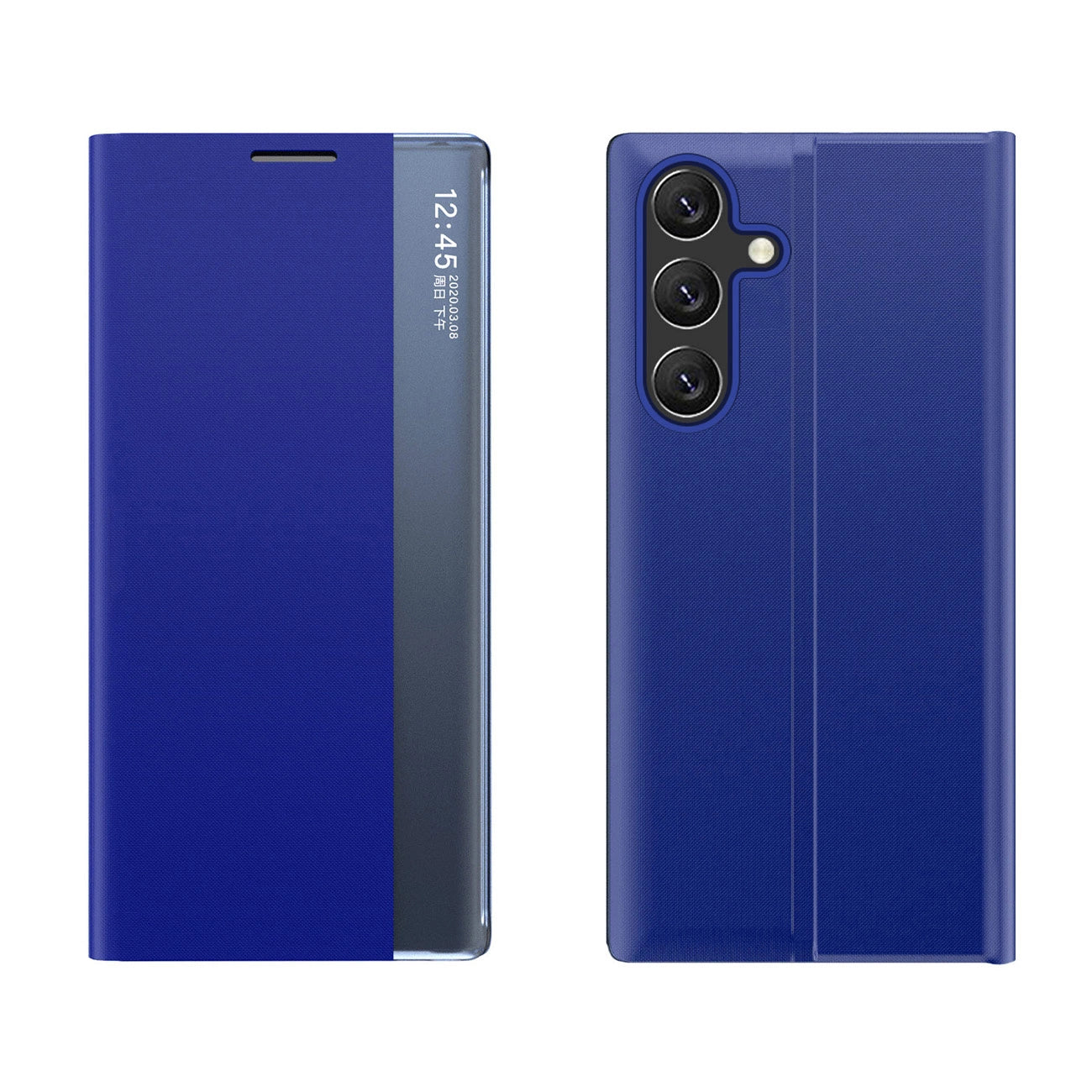 New Sleep Case for Samsung Galaxy A24 4G cover with flip stand blue_0