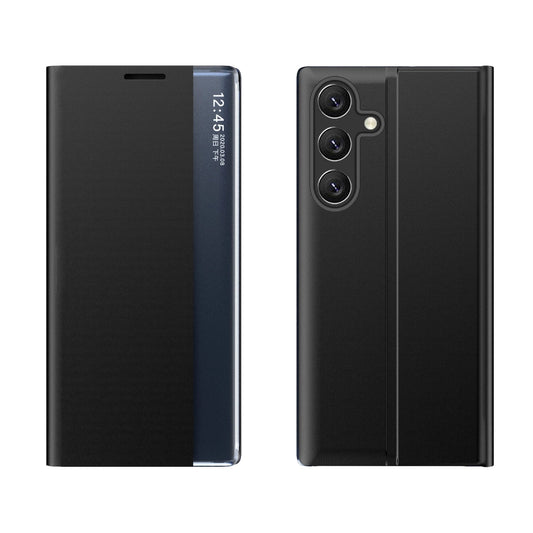 New Sleep Case for Samsung Galaxy A24 4G cover with flip stand black_0