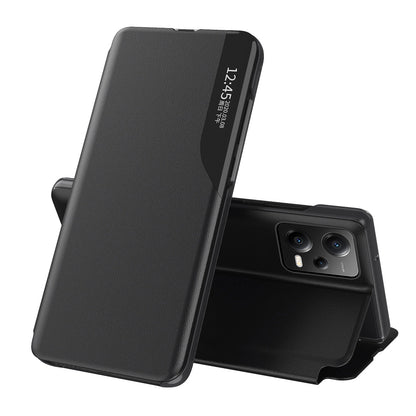 Eco Leather View Case Cover for Xiaomi Redmi Note 12 Pro / Poco X5 Pro 5G with Flip Stand Black_0