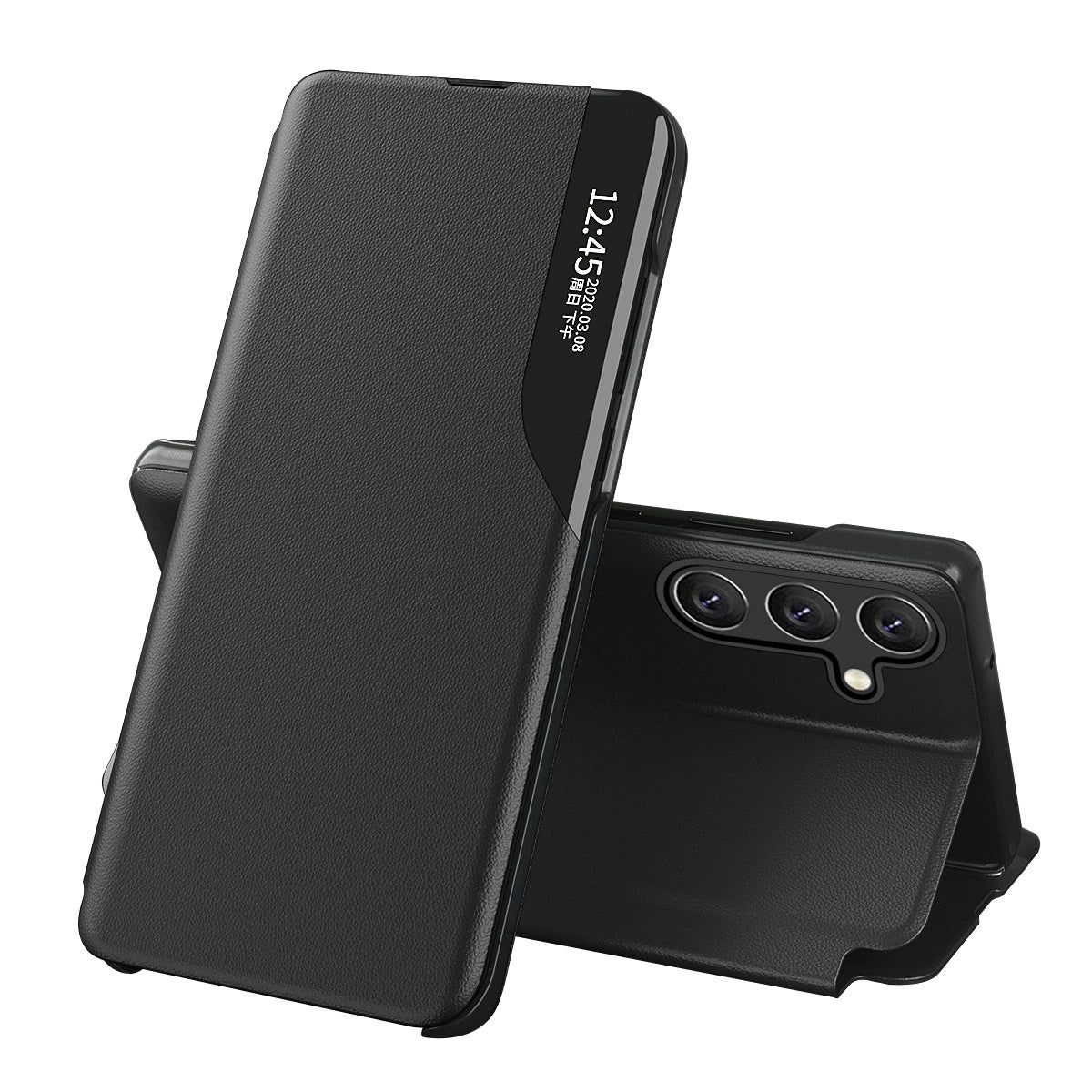 Eco Leather View Case cover for Samsung Galaxy A24 4G with a flip stand black_2