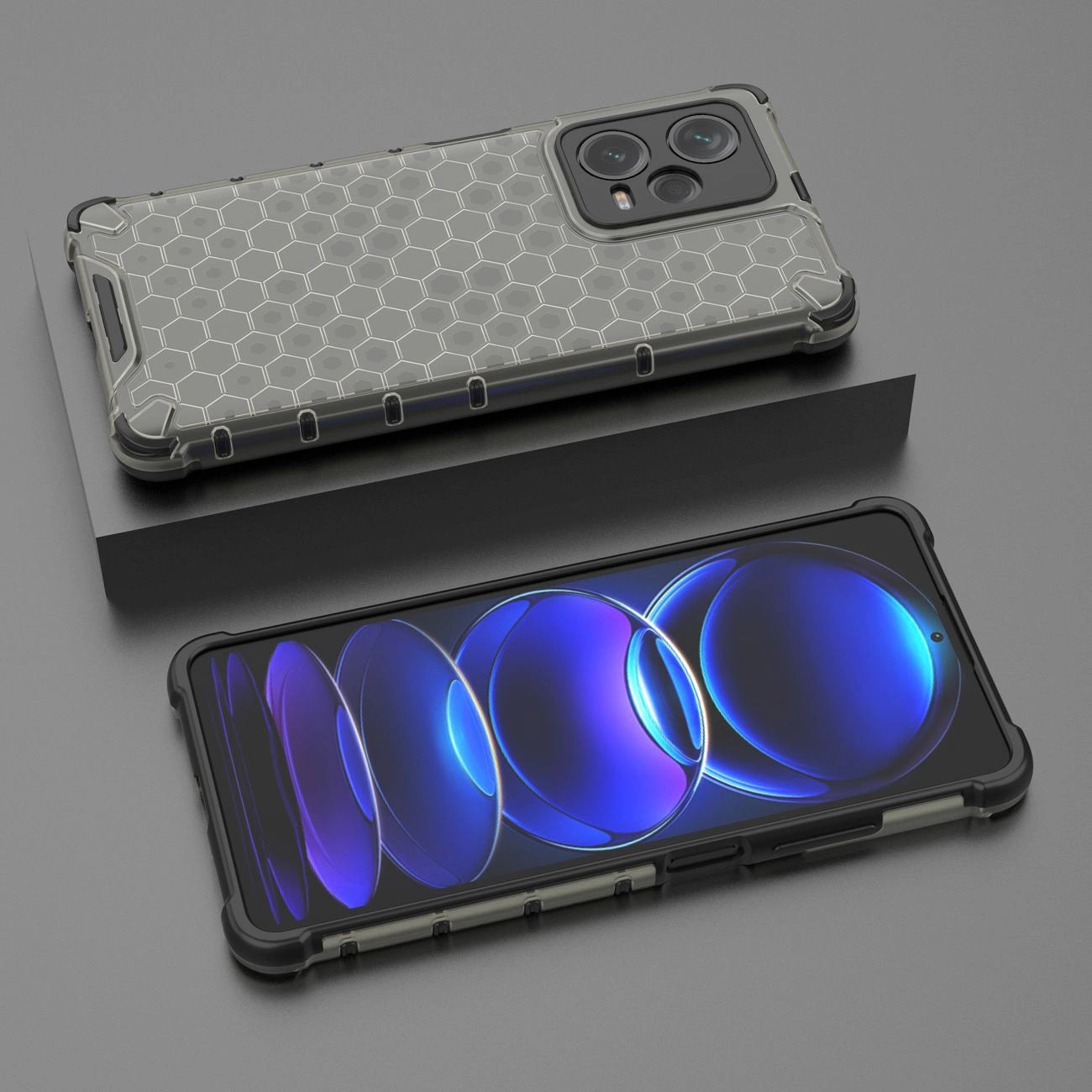 Honeycomb case for Xiaomi Redmi Note 12 Pro+ armored hybrid cover black_2