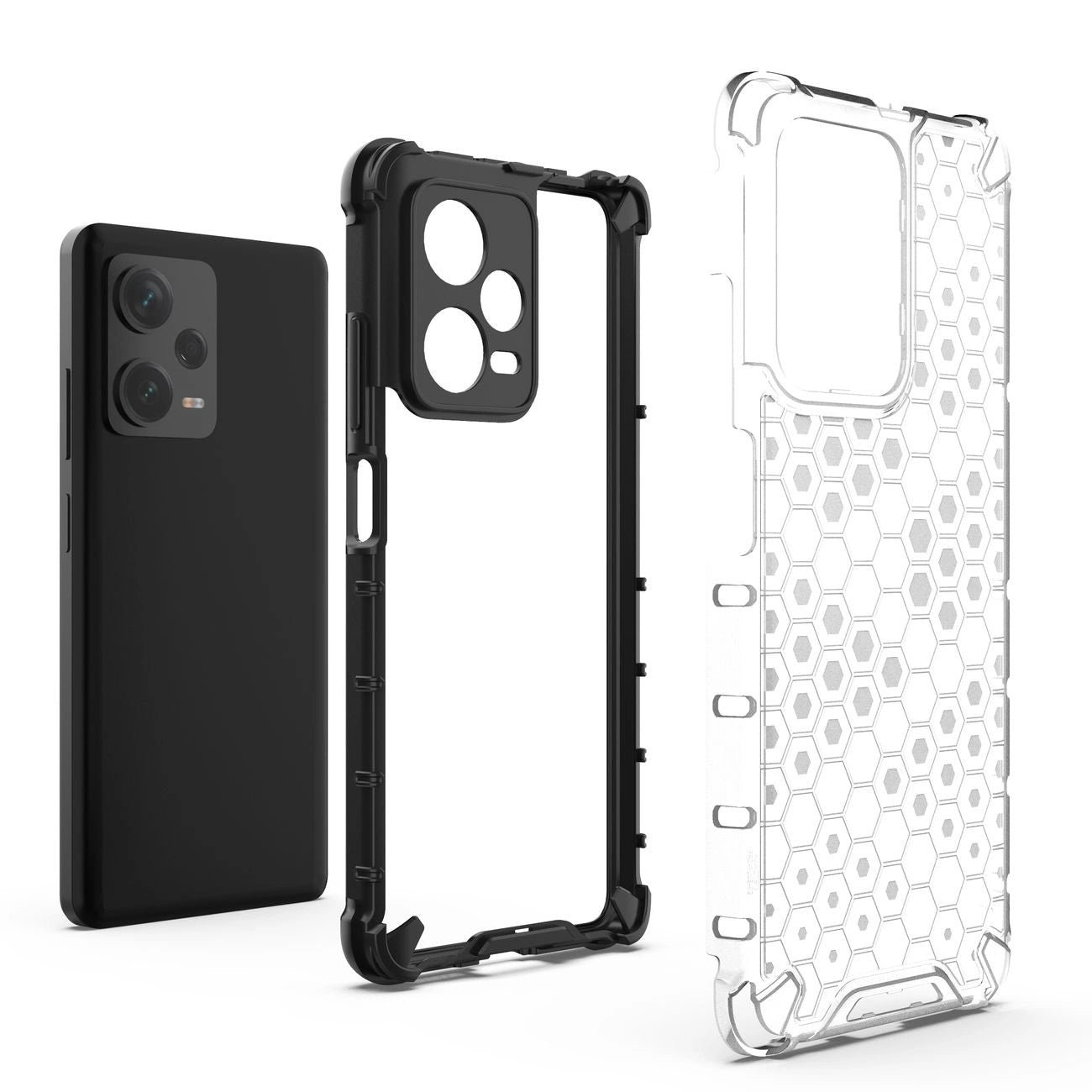 Honeycomb case for Xiaomi Redmi Note 12 Pro+ armored hybrid cover black_6