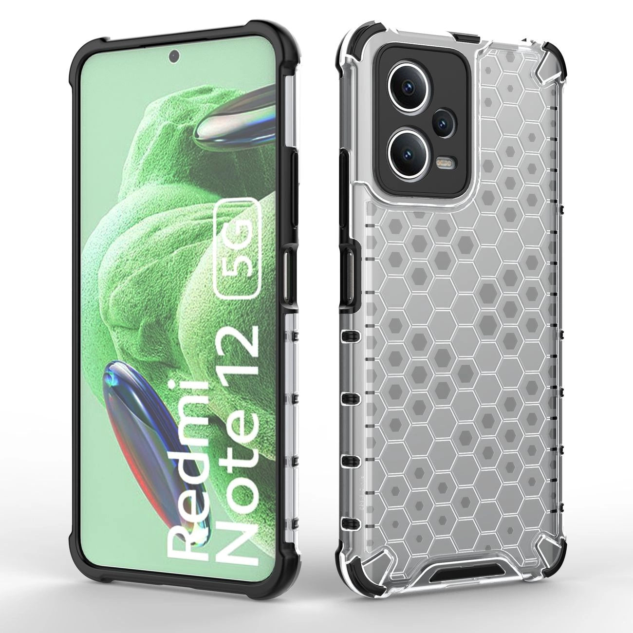 Honeycomb case for Xiaomi Redmi Note 12 5G / Poco X5 5G armored hybrid cover black_3